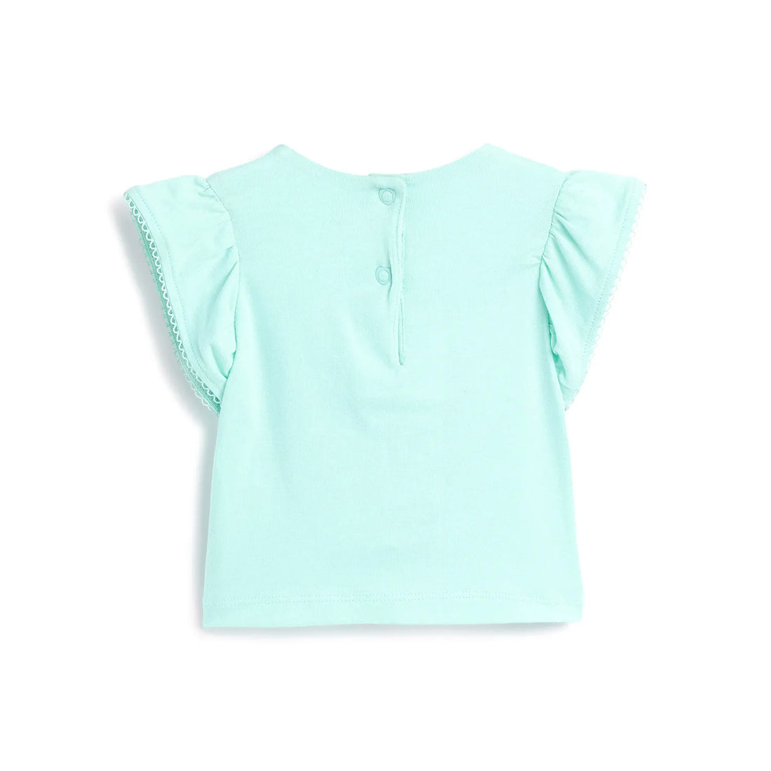 Girls Blue Cap Sleeves T-shirt