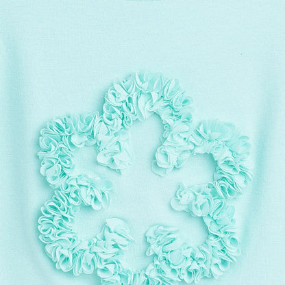 Girls Blue Cap Sleeves T-shirt