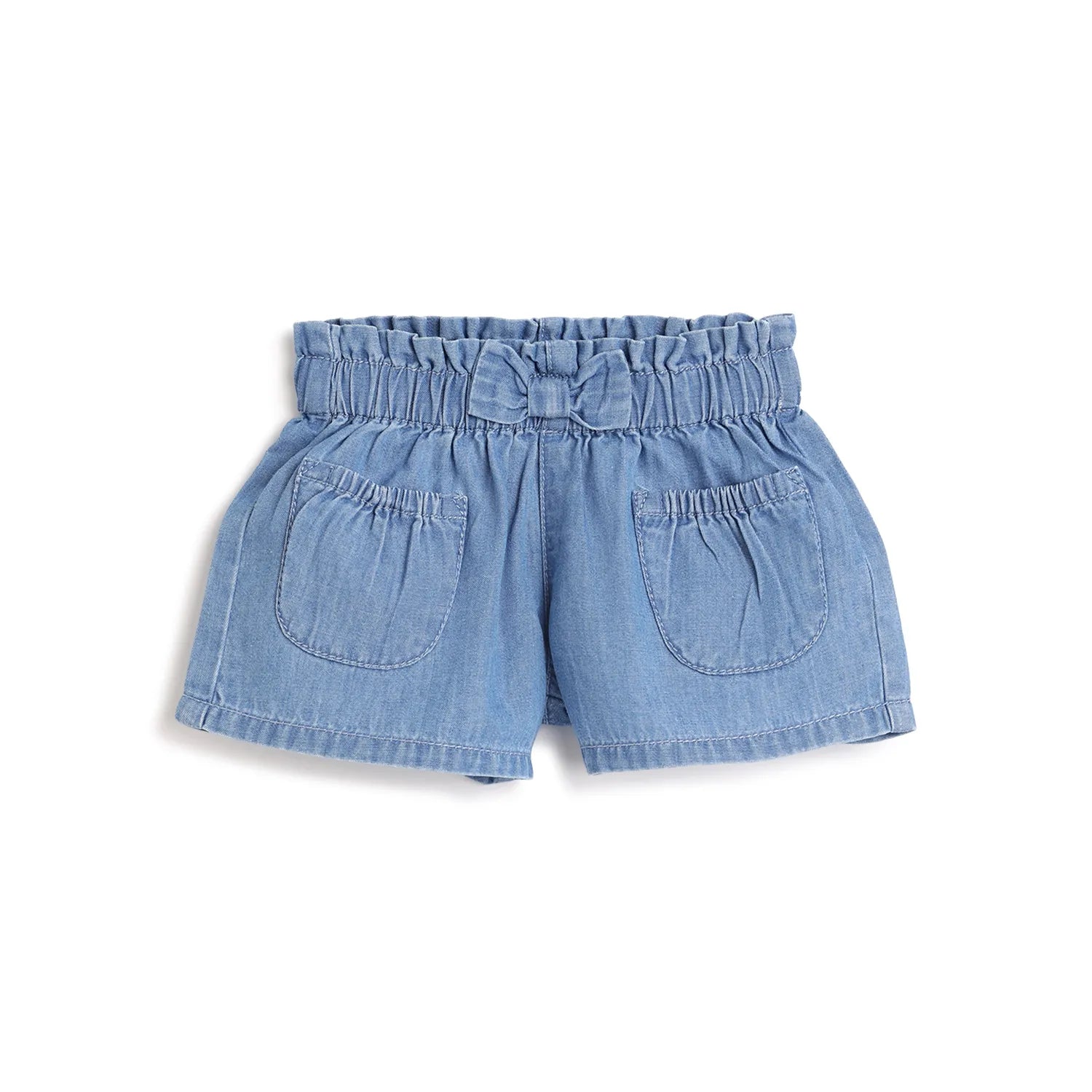 Girls Blue Cotton Shorts