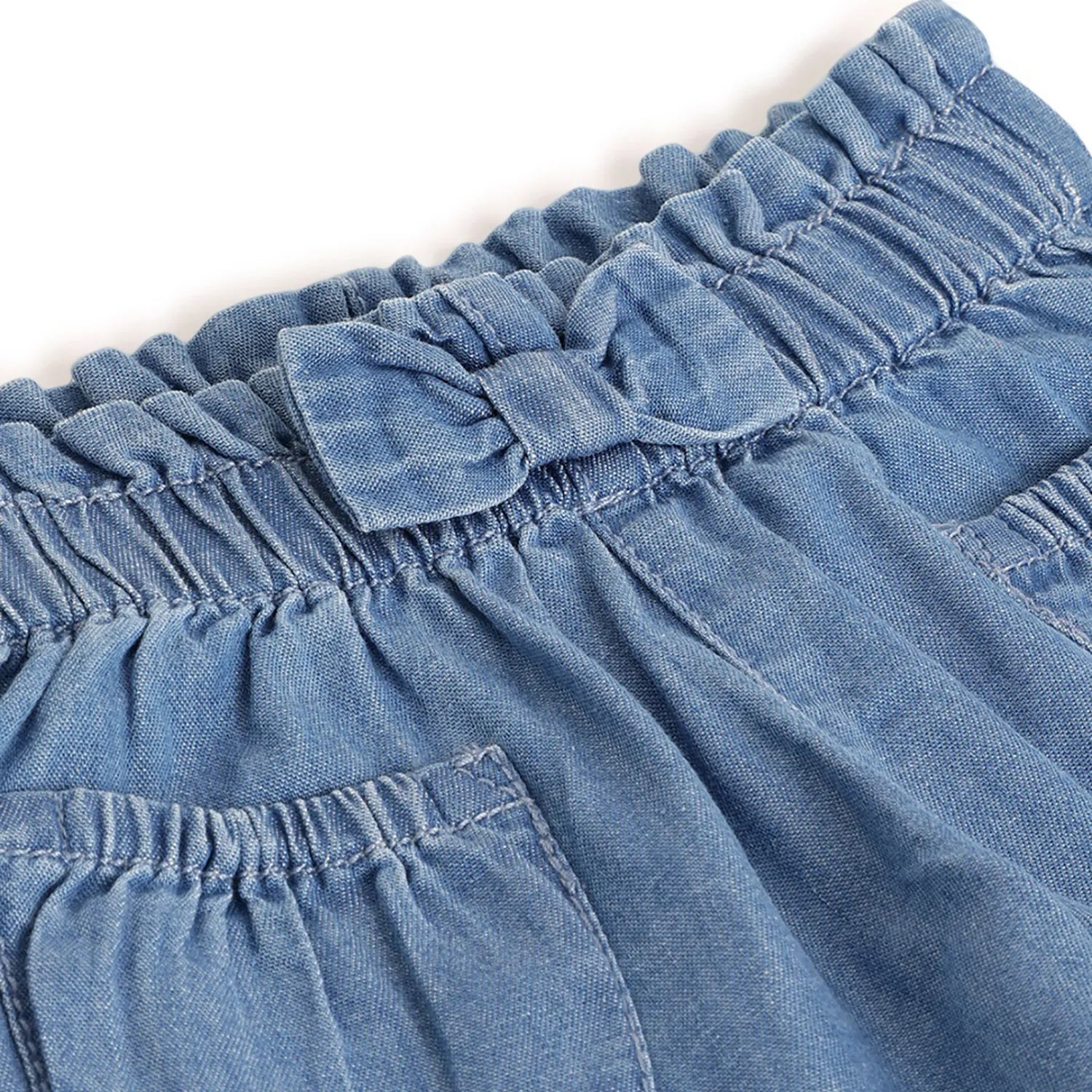 Girls Blue Cotton Shorts