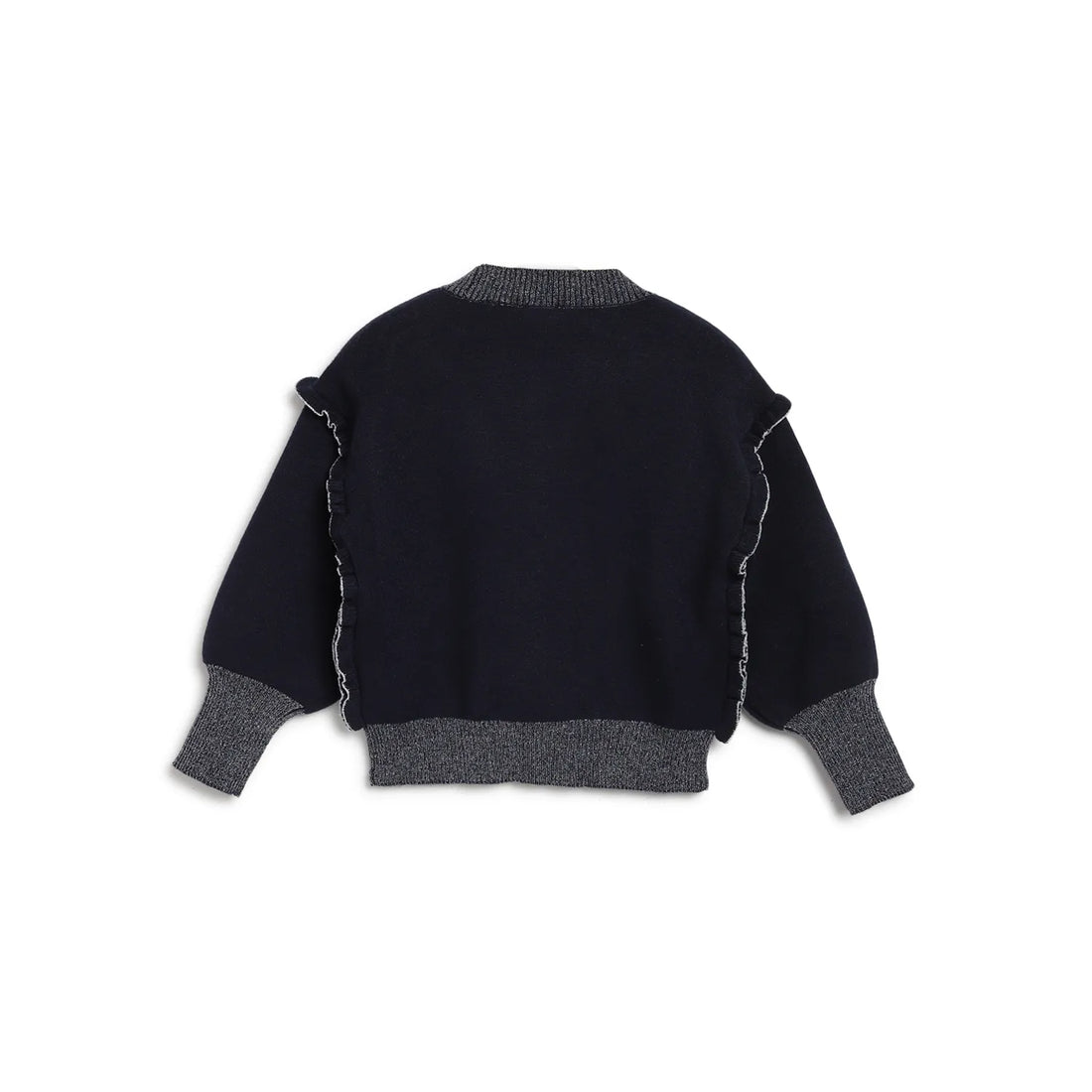 Girls Blue Embroidered Pullover
