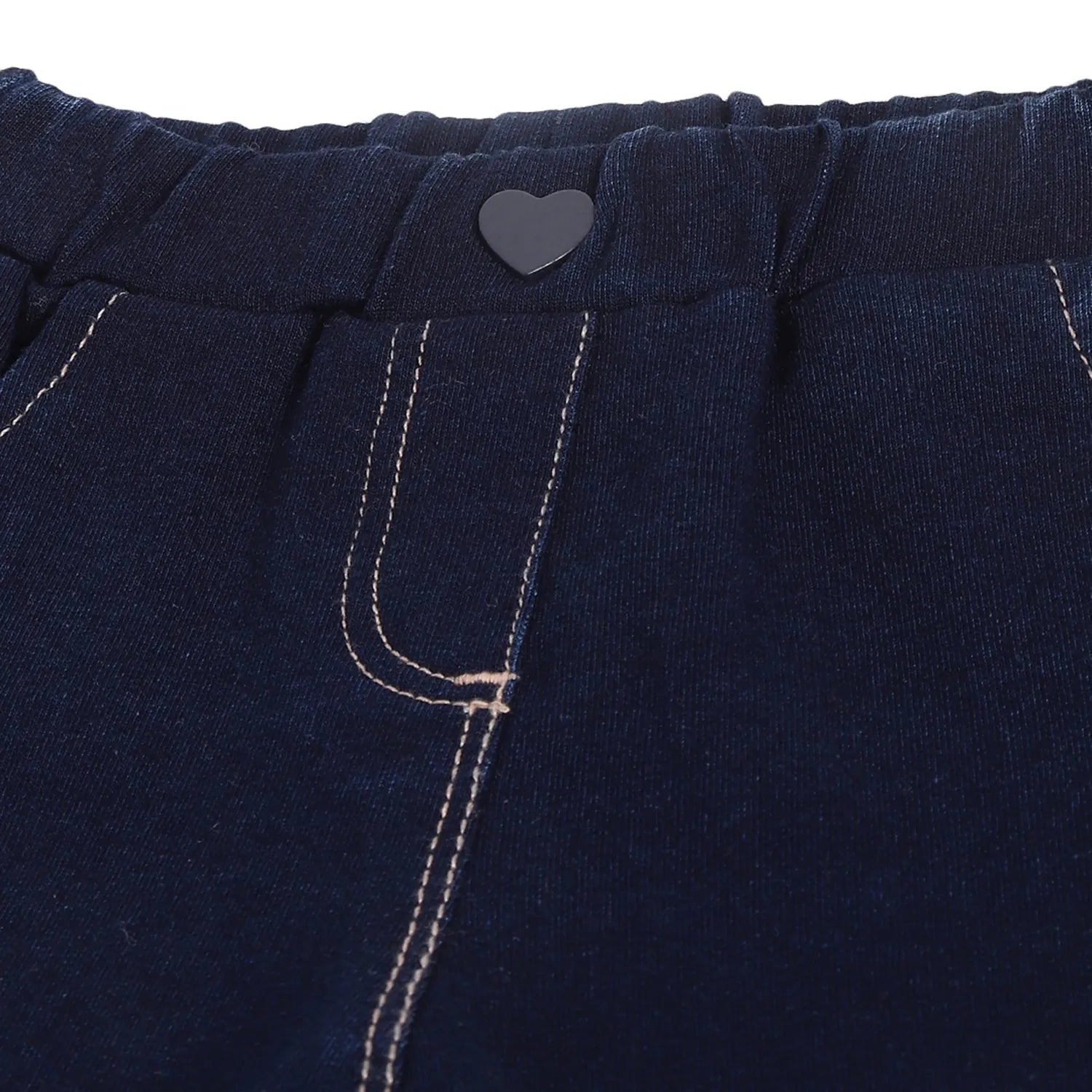 Girls Blue Embroidered Trousers