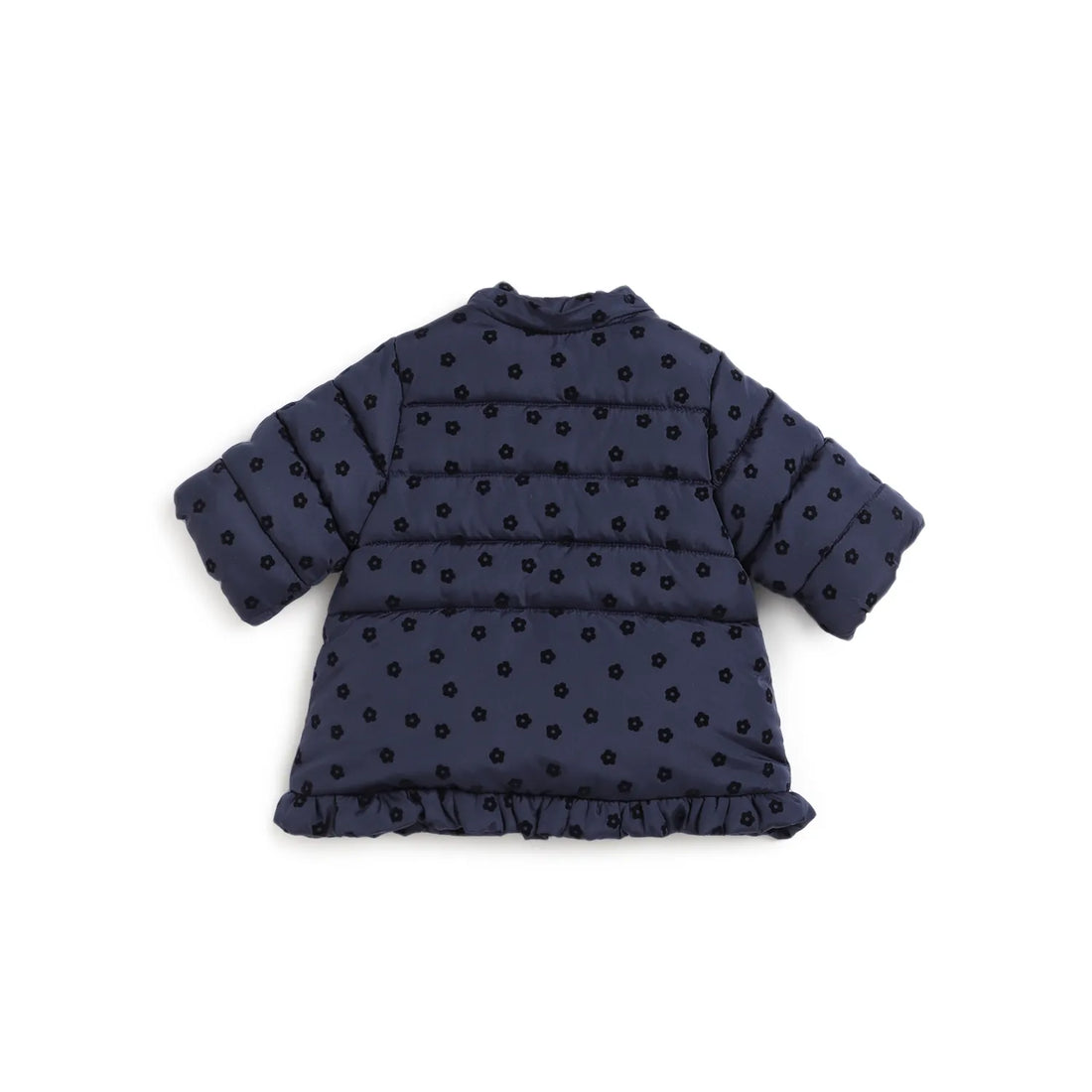 Girls Blue Floral Printed Padded Jacket