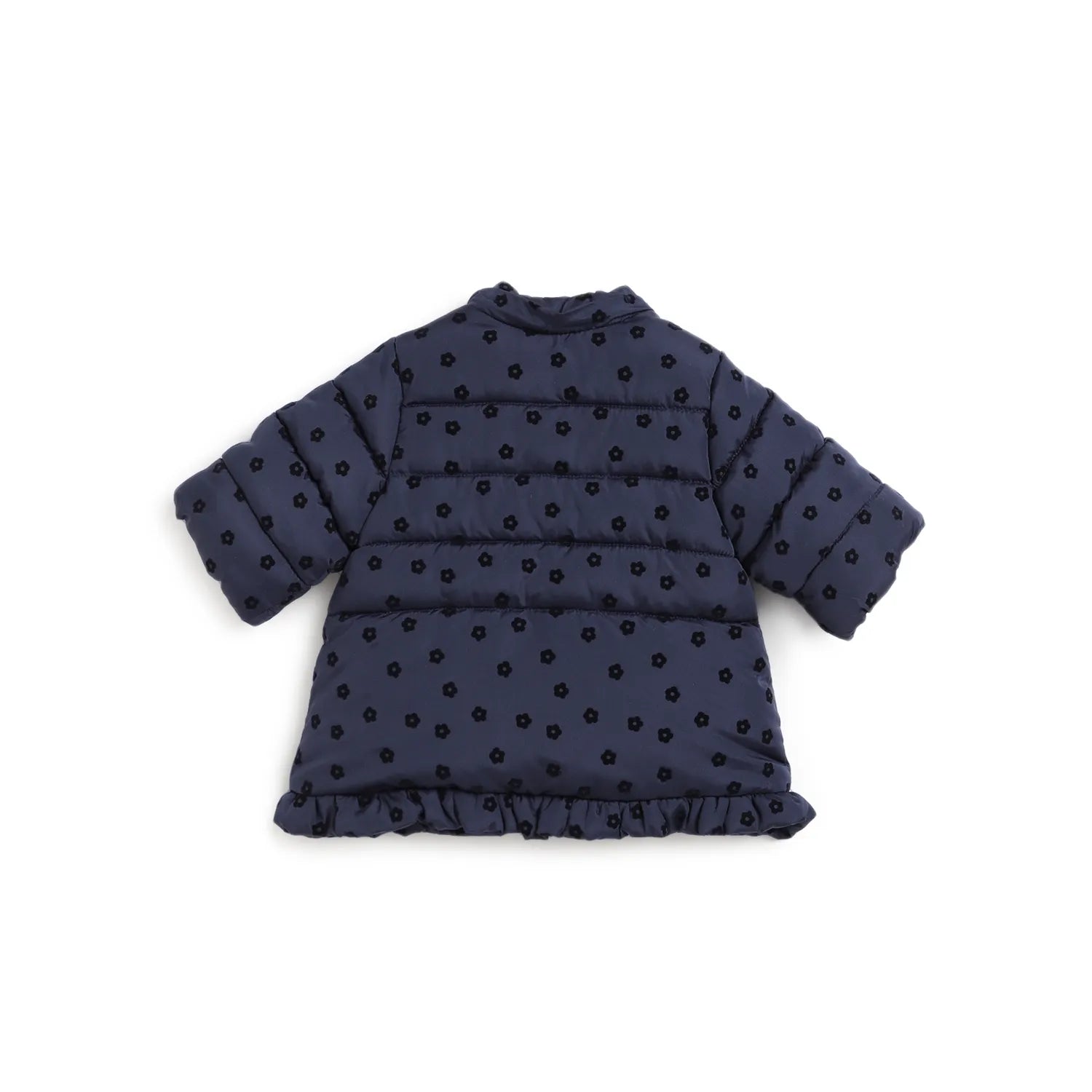 Girls Blue Floral Printed Padded Jacket