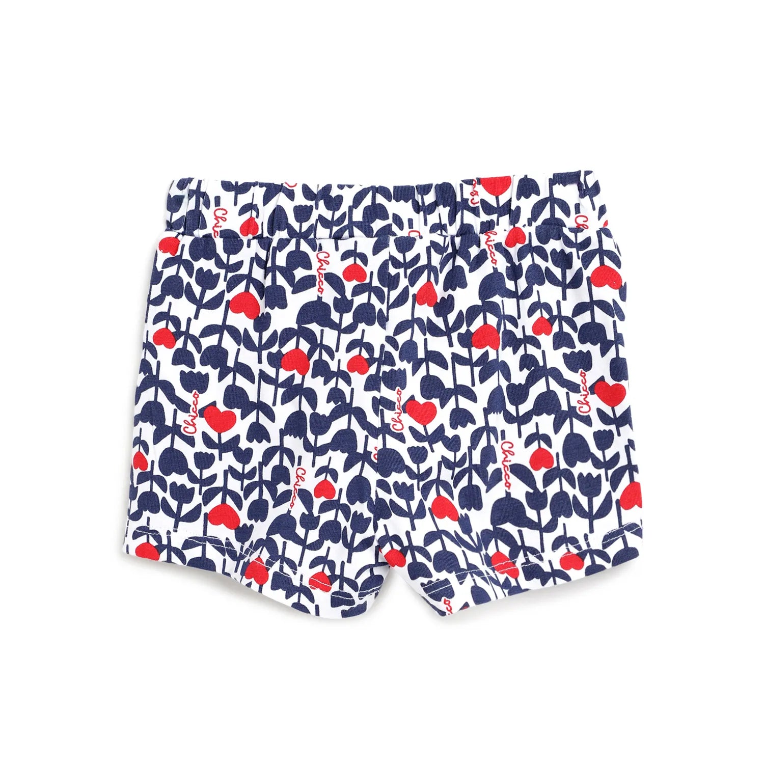 Girls Blue Floral Printed Shorts