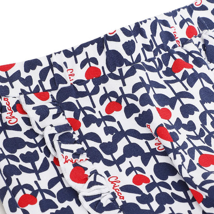 Girls Blue Floral Printed Shorts