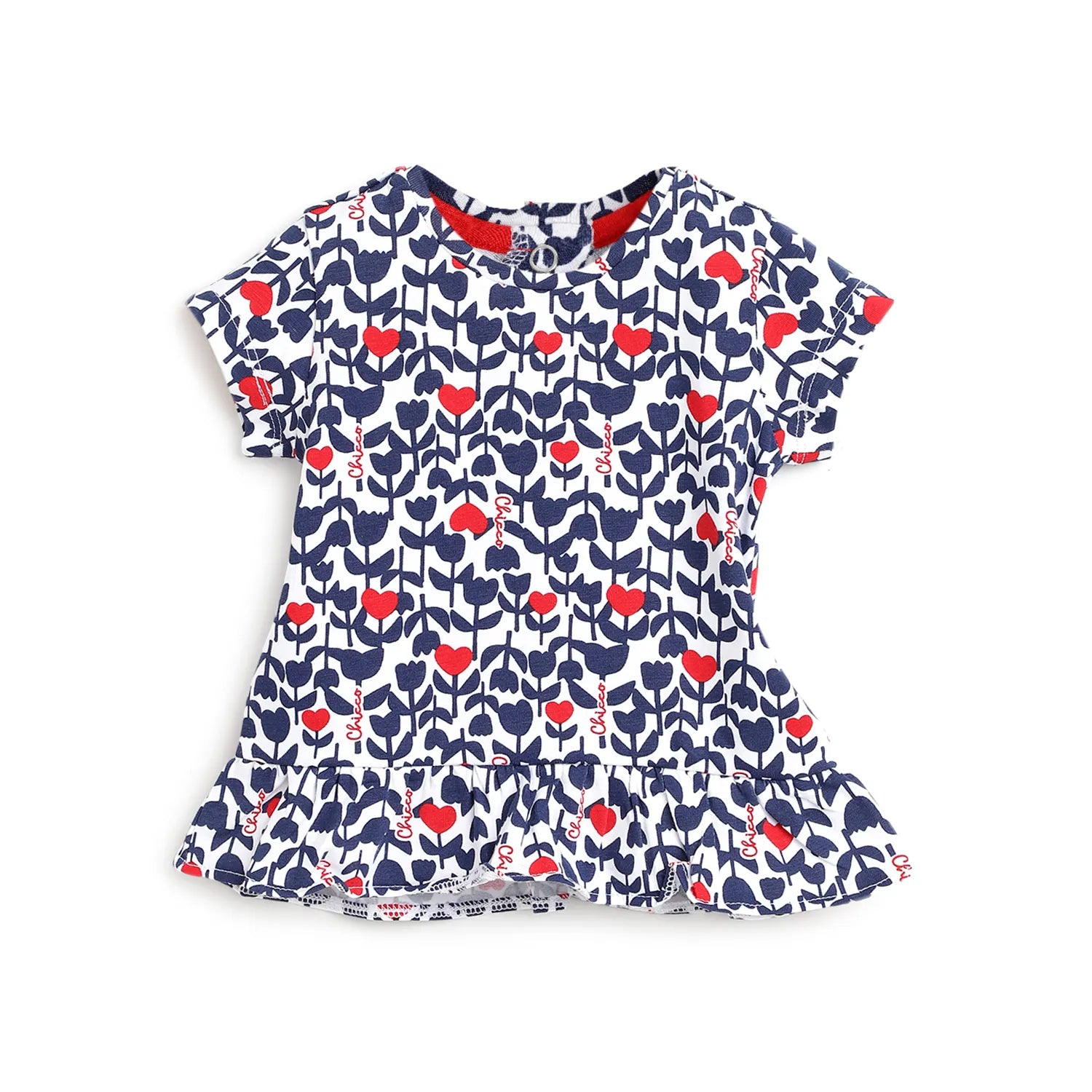 Girls Blue Floral Printed Top