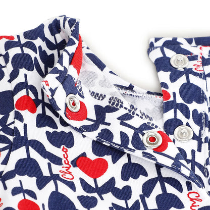 Girls Blue Floral Printed Top