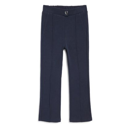 Girls Blue Mid-Rise Relaxed Trousers