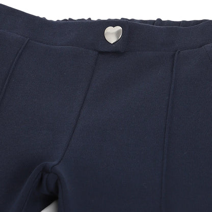 Girls Blue Mid-Rise Relaxed Trousers