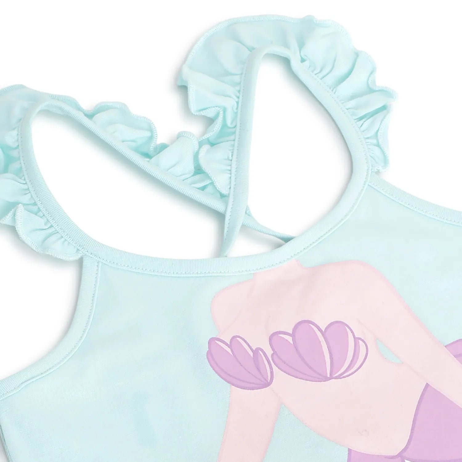 Girls Blue Printed A-Line Dress