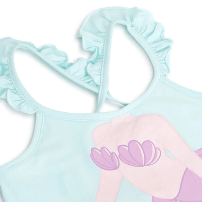 Girls Blue Printed A-Line Dress