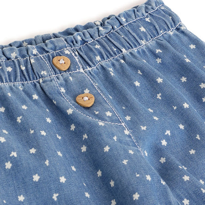 Girls Blue Printed Joggers