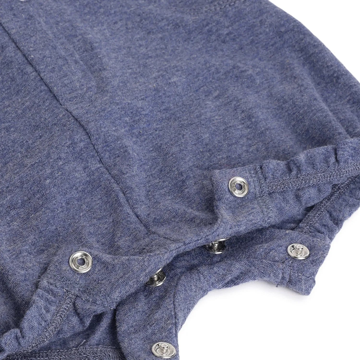 Girls Blue Printed Short Sleeve Romper