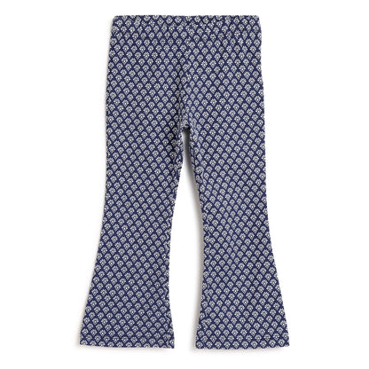Girls Blue Printed Trousers