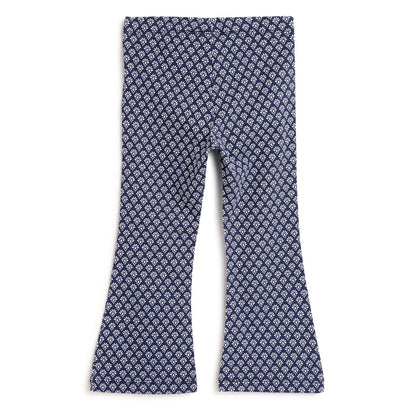 Girls Blue Printed Trousers