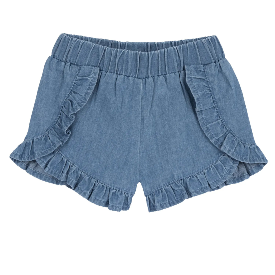 Girls Blue Self Design Shorts