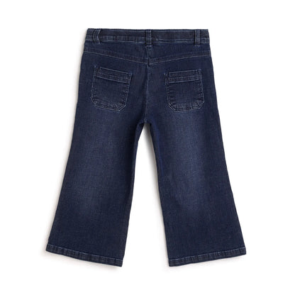 Girls Blue Solid Jeans