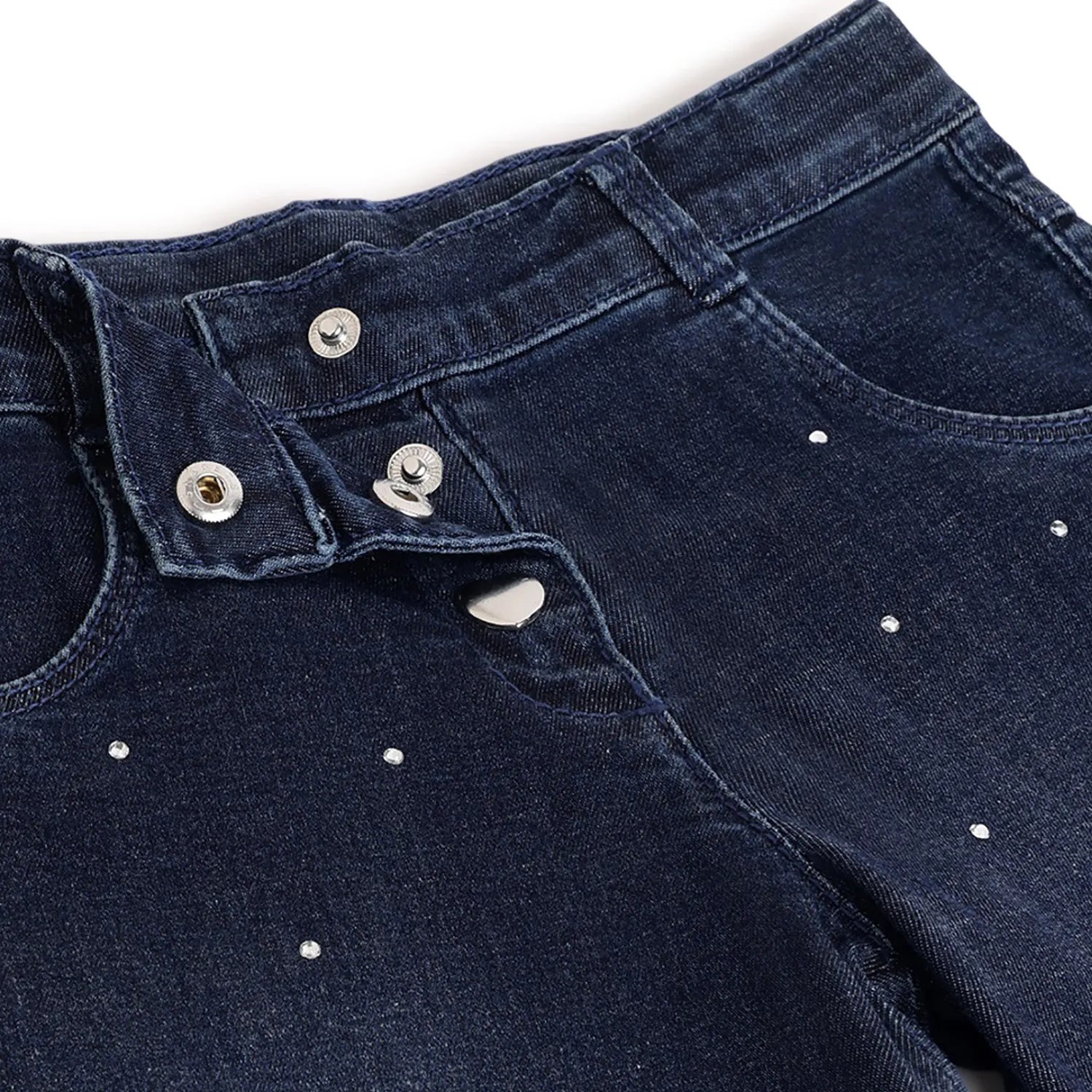 Girls Blue Solid Jeans