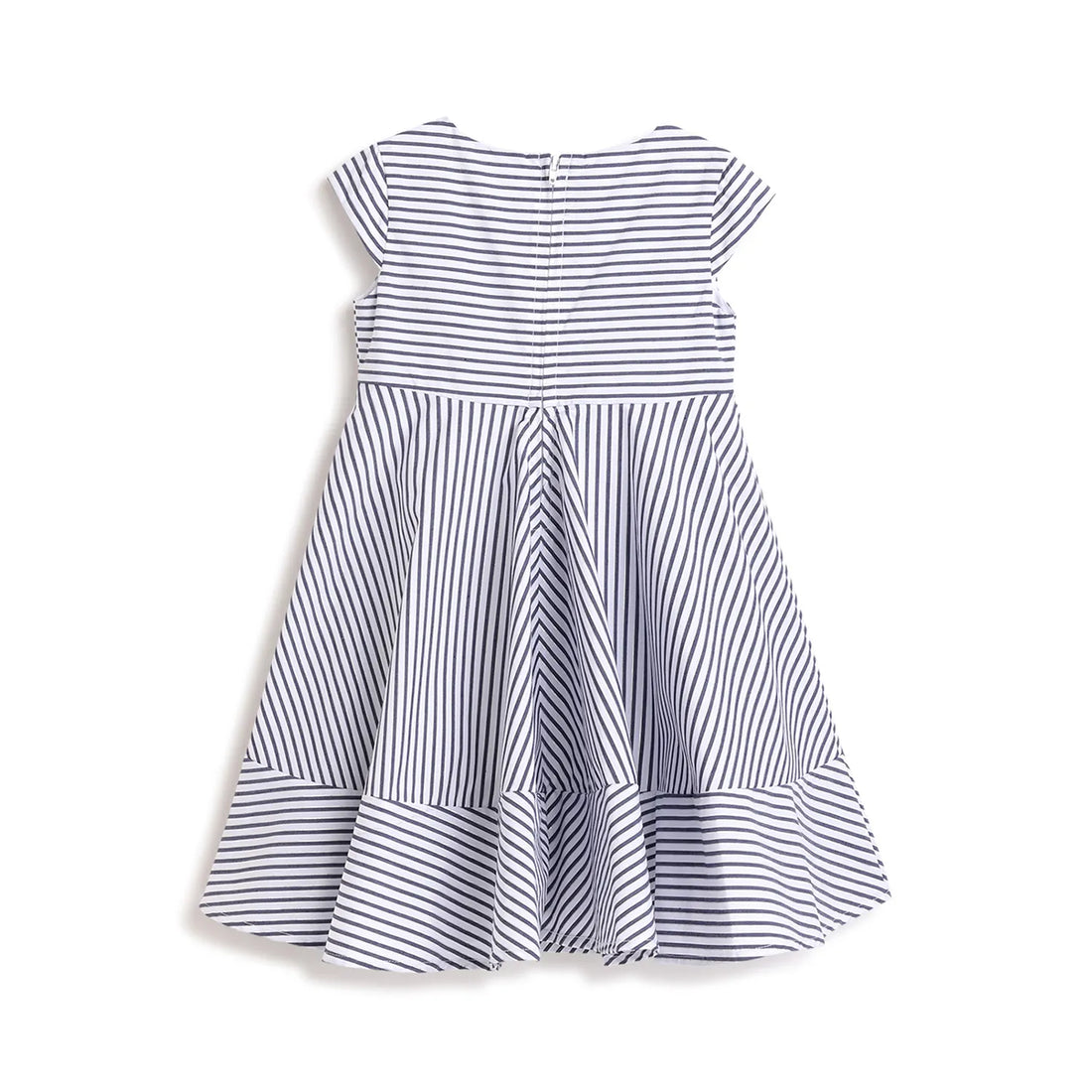 Girls Blue Striped A-Line Dress