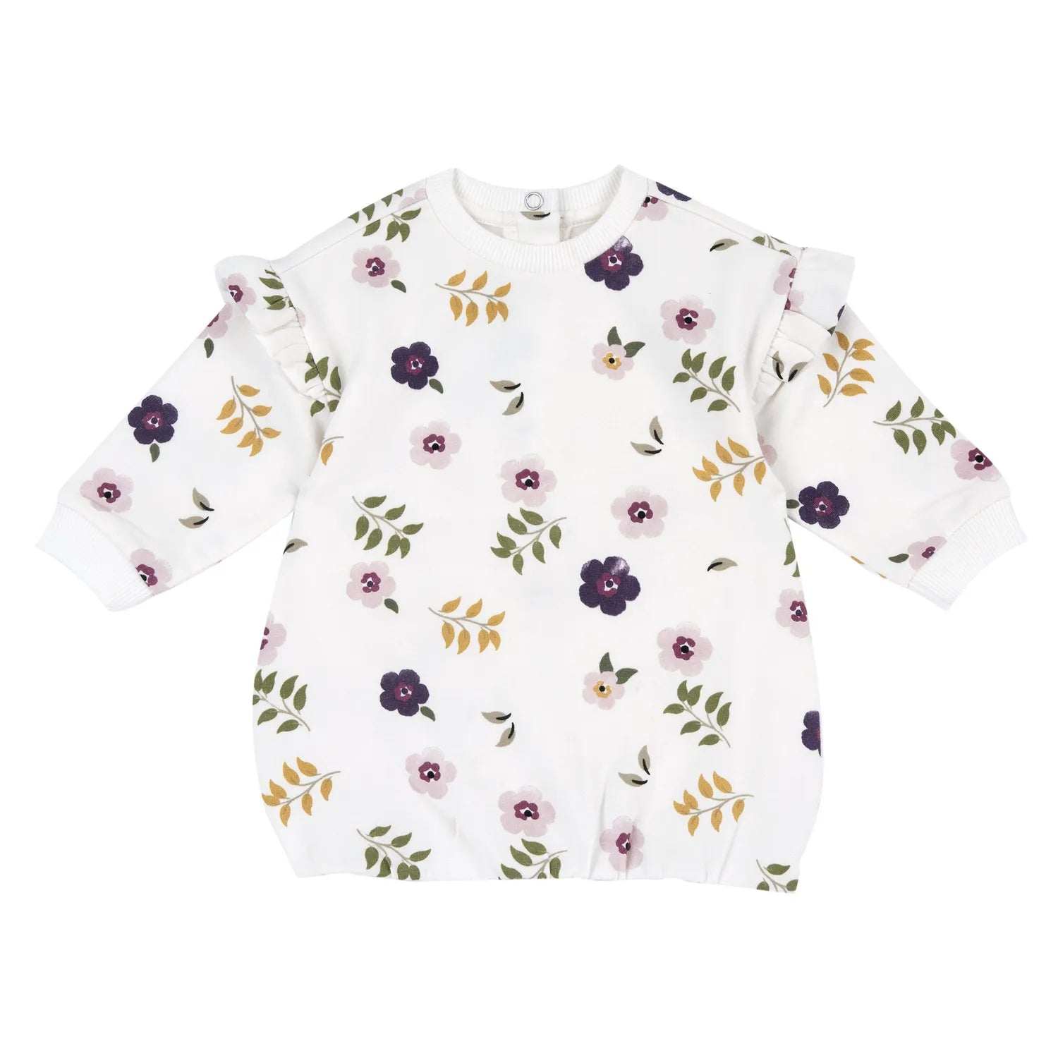 Girls Bronze Printed Long Sleeve Dress