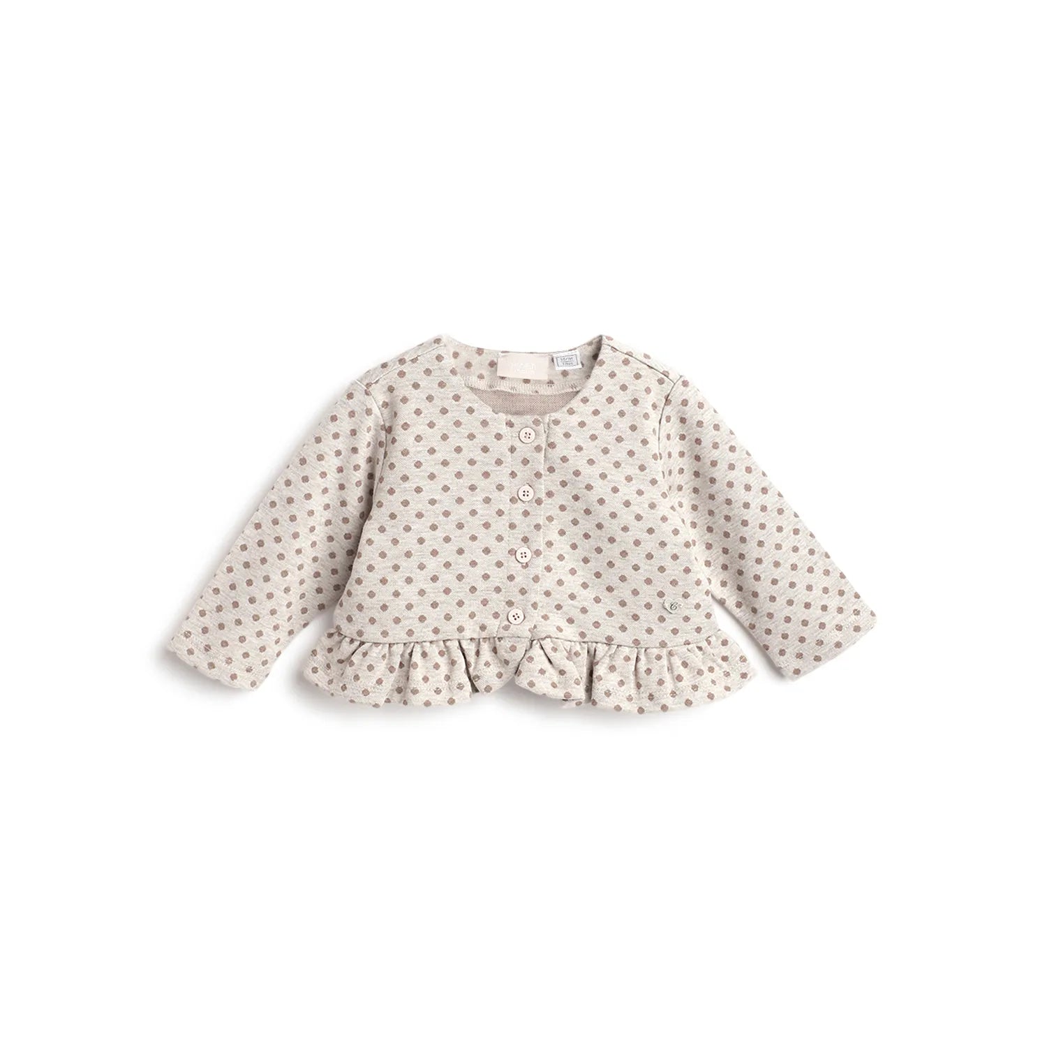 Girls Brown Printed Cardigan