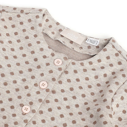 Girls Brown Printed Cardigan