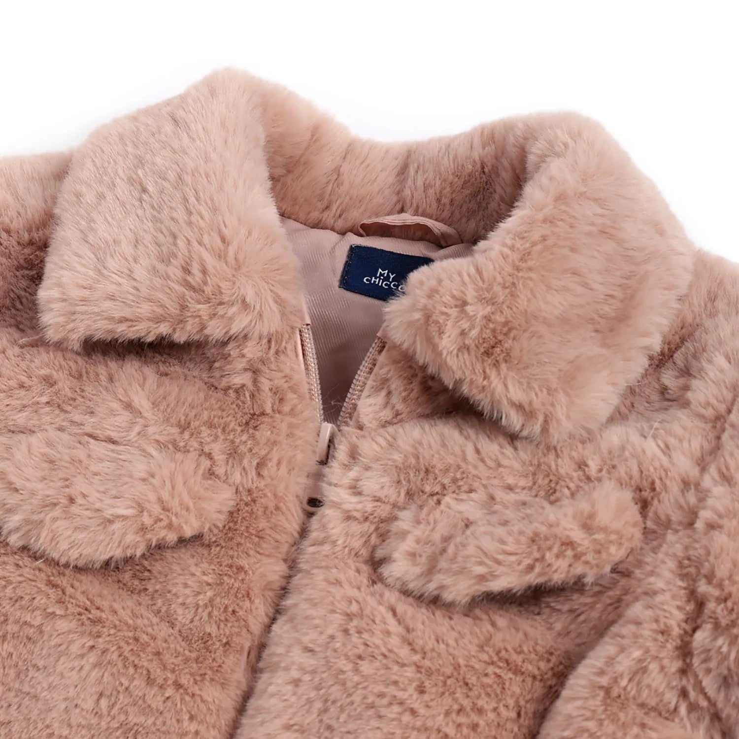 Girls Brown Self Design Jacket