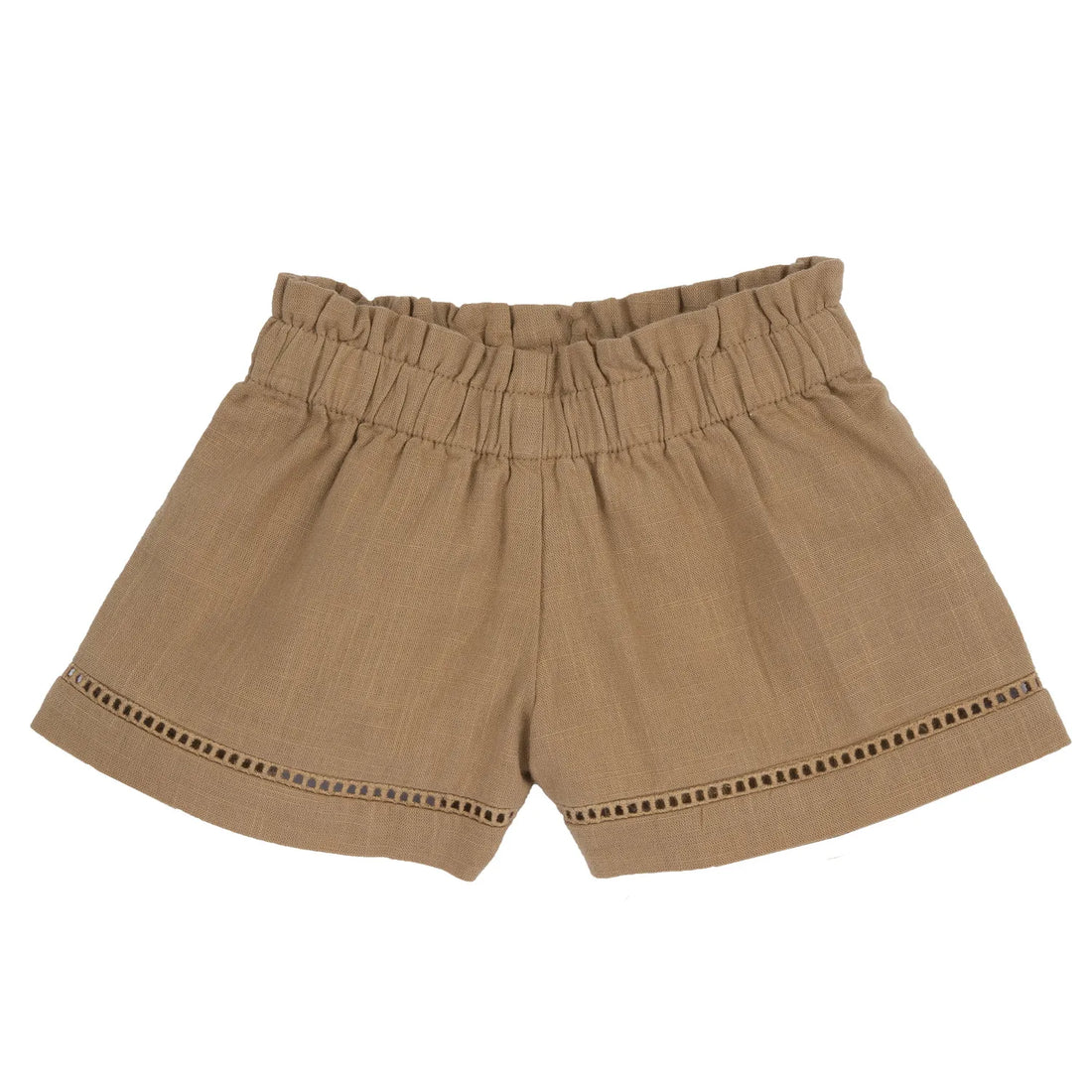 Girls Brown Self Design Shorts