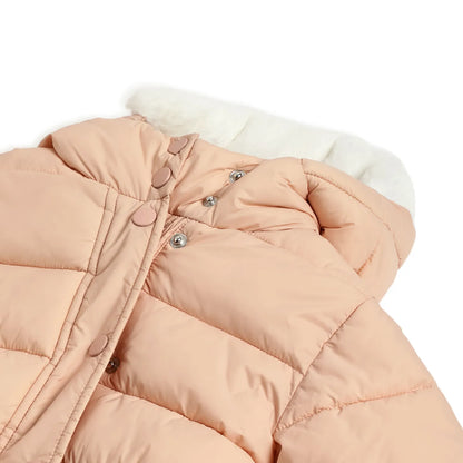 Girls Brown Solid Jacket