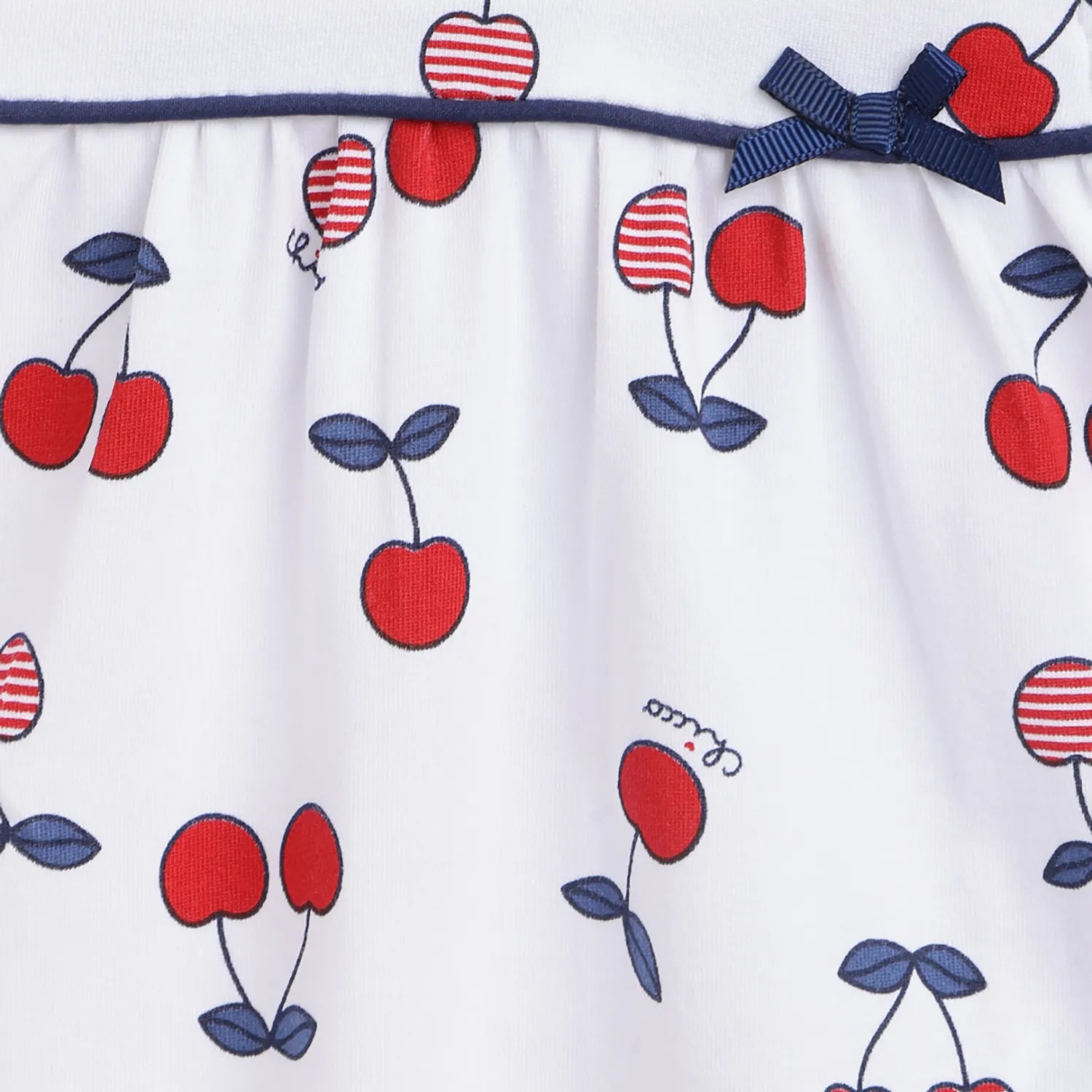 Girls Cherry Printed Dress with Shorts