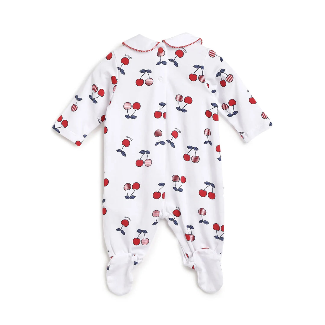 Girls Cherry Printed Leg Opening Babysuit