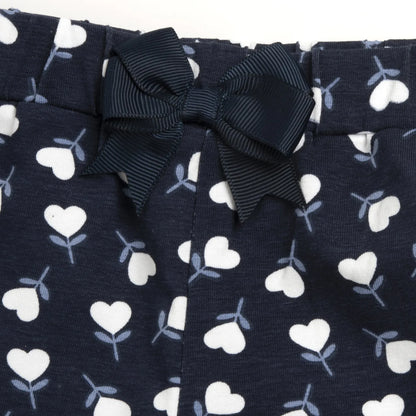 Girls Dark Blue Graphic Printed T-Shirt with Shorts
