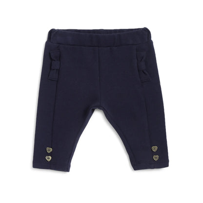 Girls Dark Blue Mid-Rise Relaxed Fit Trousers