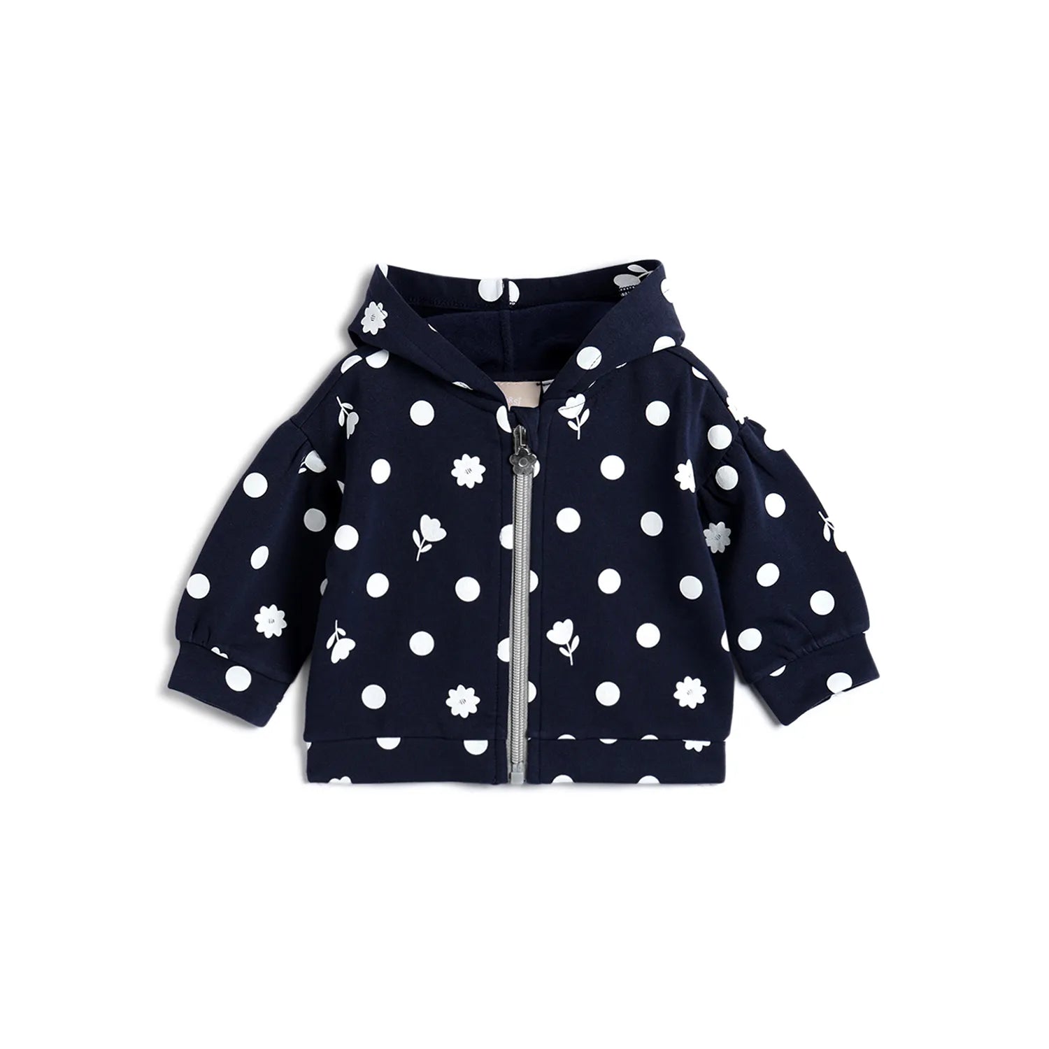 Girls Dark Blue Printed Cardigan