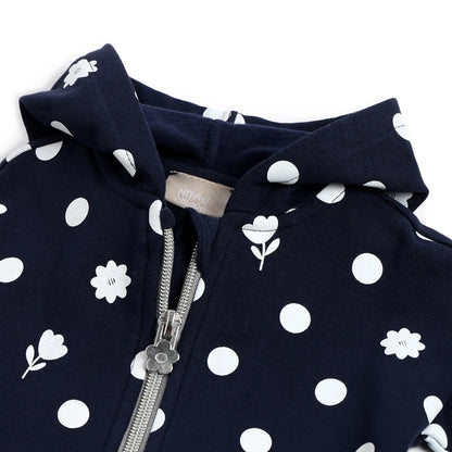 Girls Dark Blue Printed Cardigan