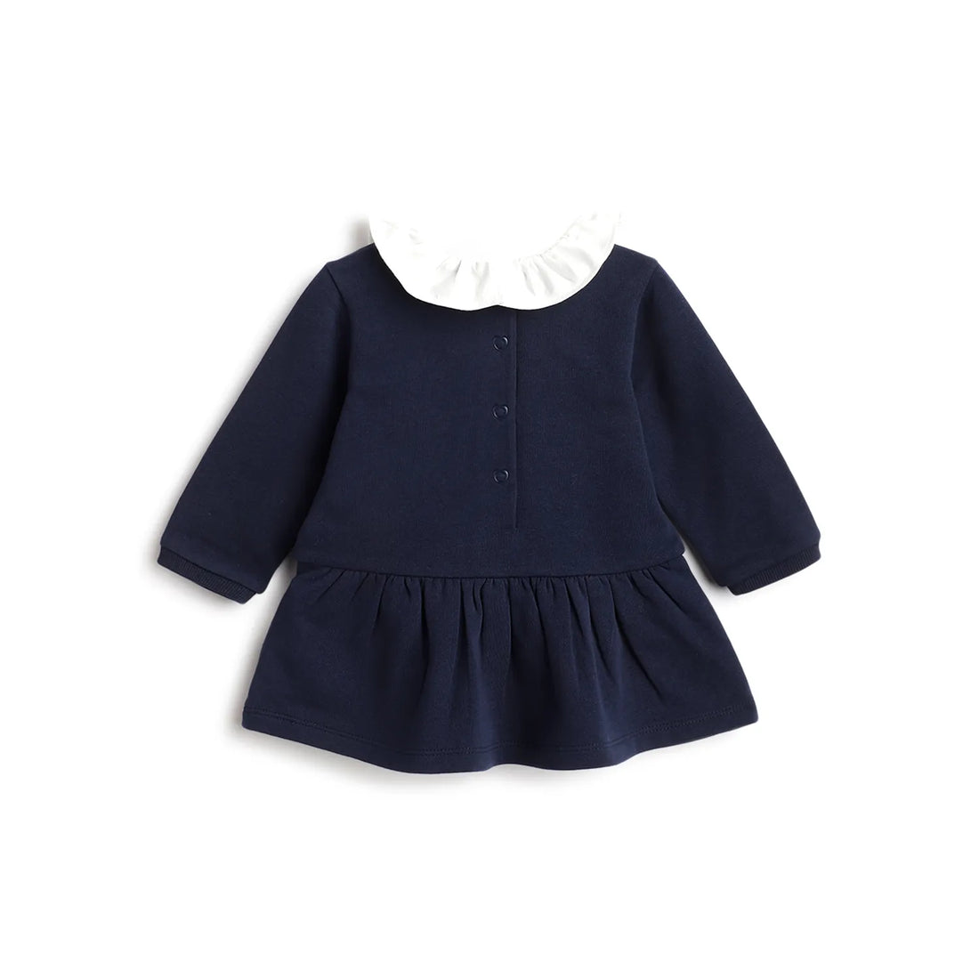 Girls Dark Blue Printed Dress