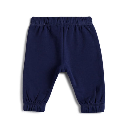 Girls Dark Blue Printed Joggers