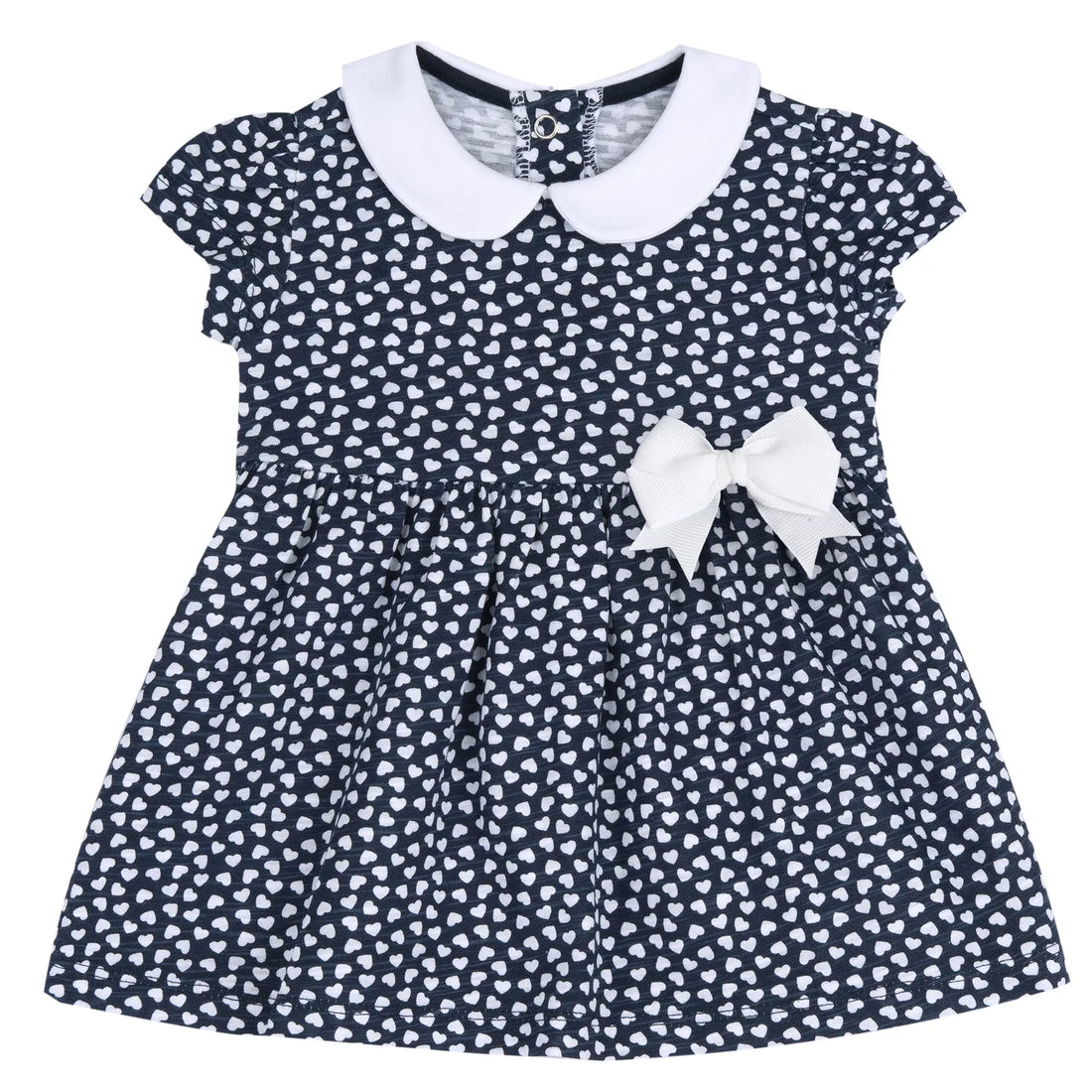 Girls Dark Blue Printed Dress