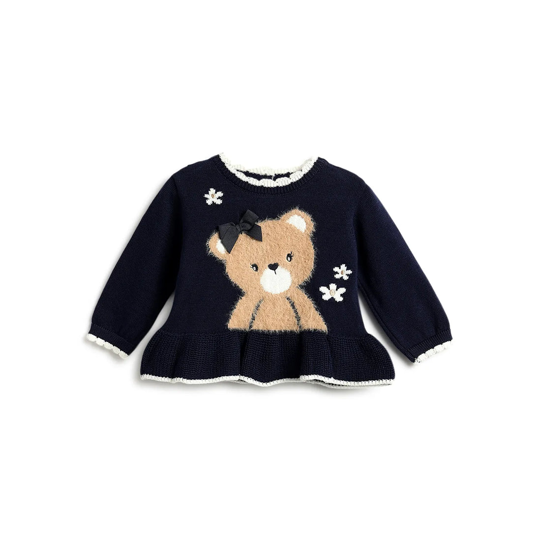 Girls Dark Blue Printed Pullover