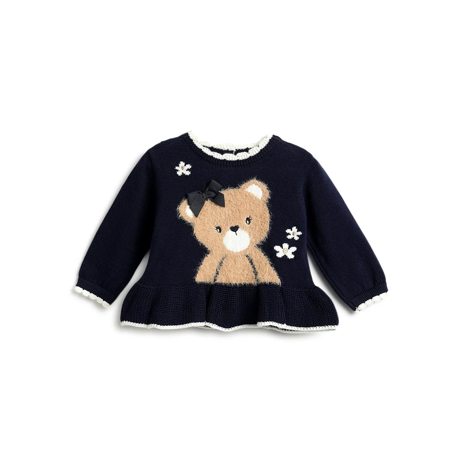 Girls Dark Blue Printed Pullover