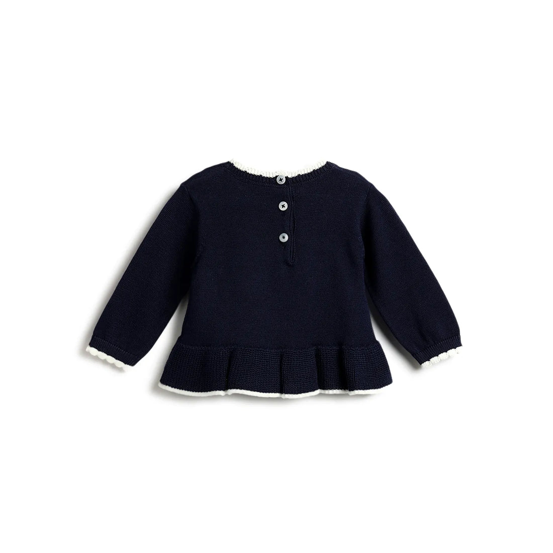Girls Dark Blue Printed Pullover