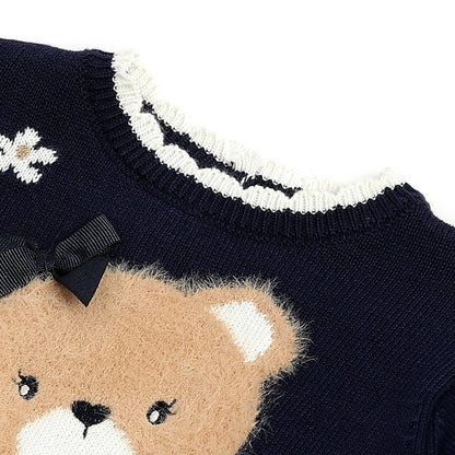 Girls Dark Blue Printed Pullover