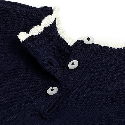 Girls Dark Blue Printed Pullover