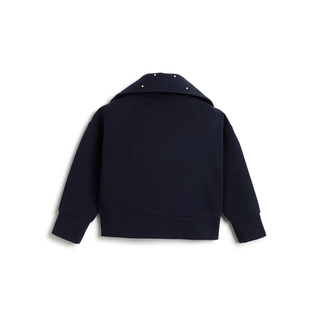 Girls Dark Blue Self Design Jacket