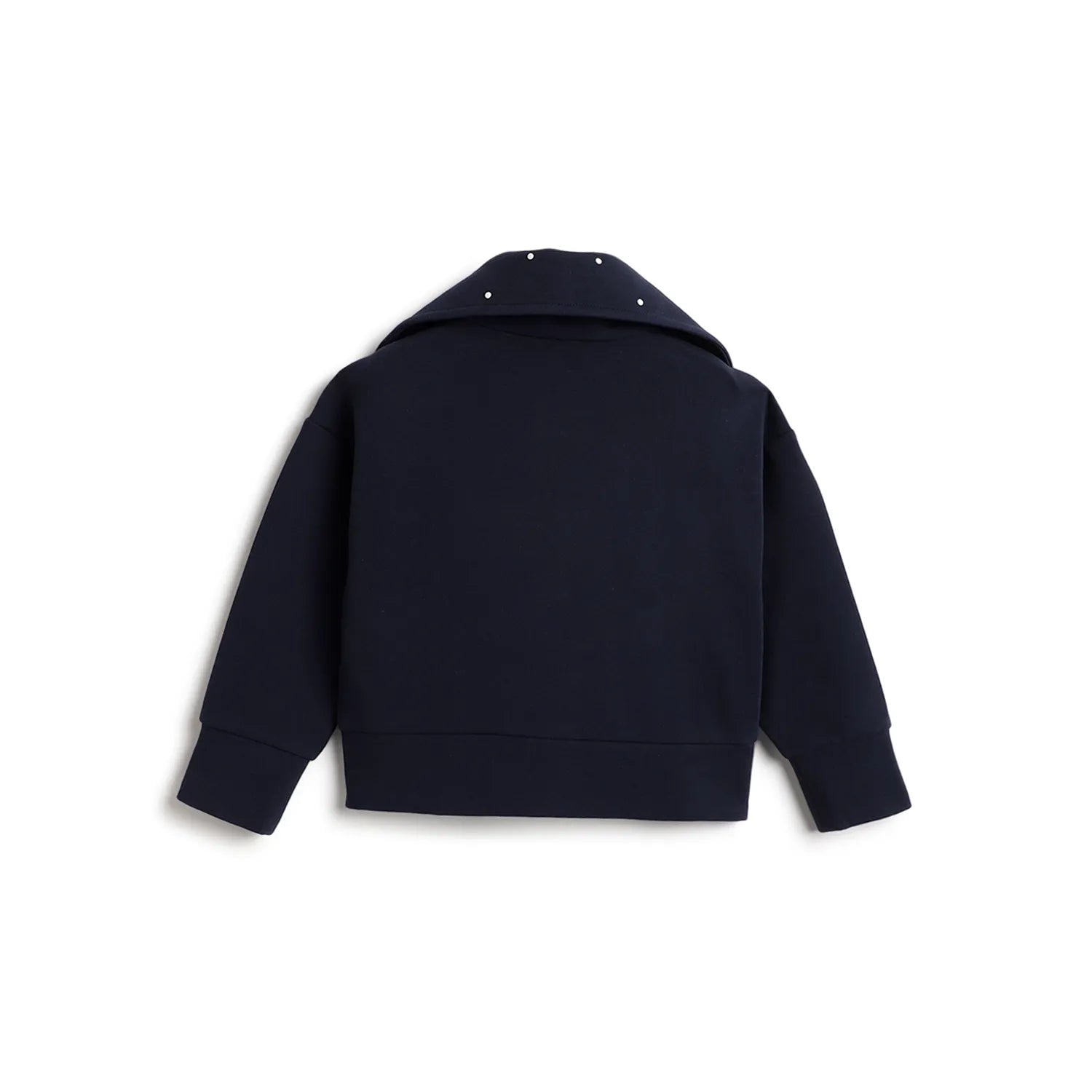 Girls Dark Blue Self Design Jacket