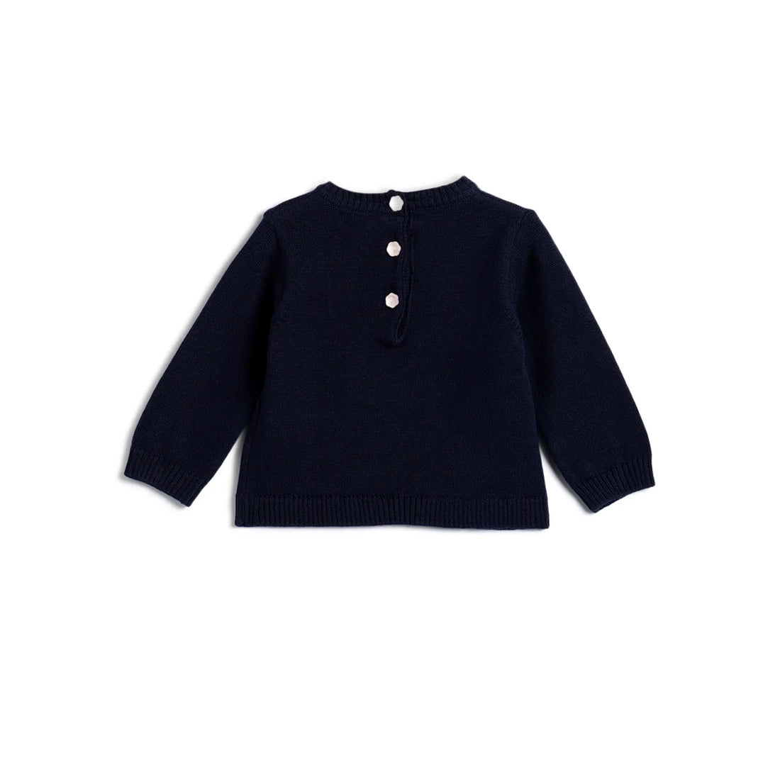 Girls Dark Blue Self Design Pullover