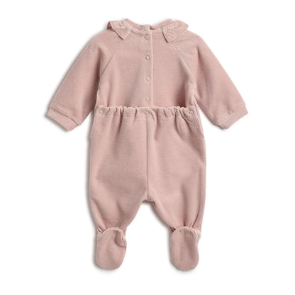 Girls Embroidered Nappy Opening Babysuit