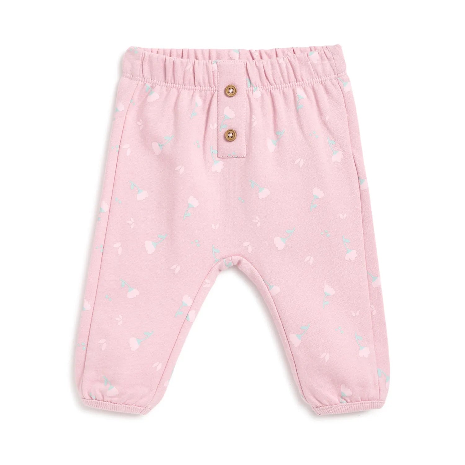 Girls Floral Print Cotton Joggers