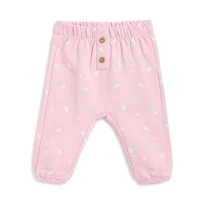 Girls Floral Print Cotton Joggers
